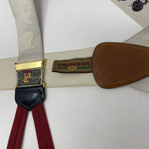 trafalgar limited edition asian geisha silk leather braces suspenders - Picture 2 of 3